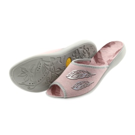 Sapatos femininos Befado 254D098 chinelos cinza rosa 4