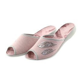 Sapatos femininos Befado 254D098 chinelos cinza rosa 3