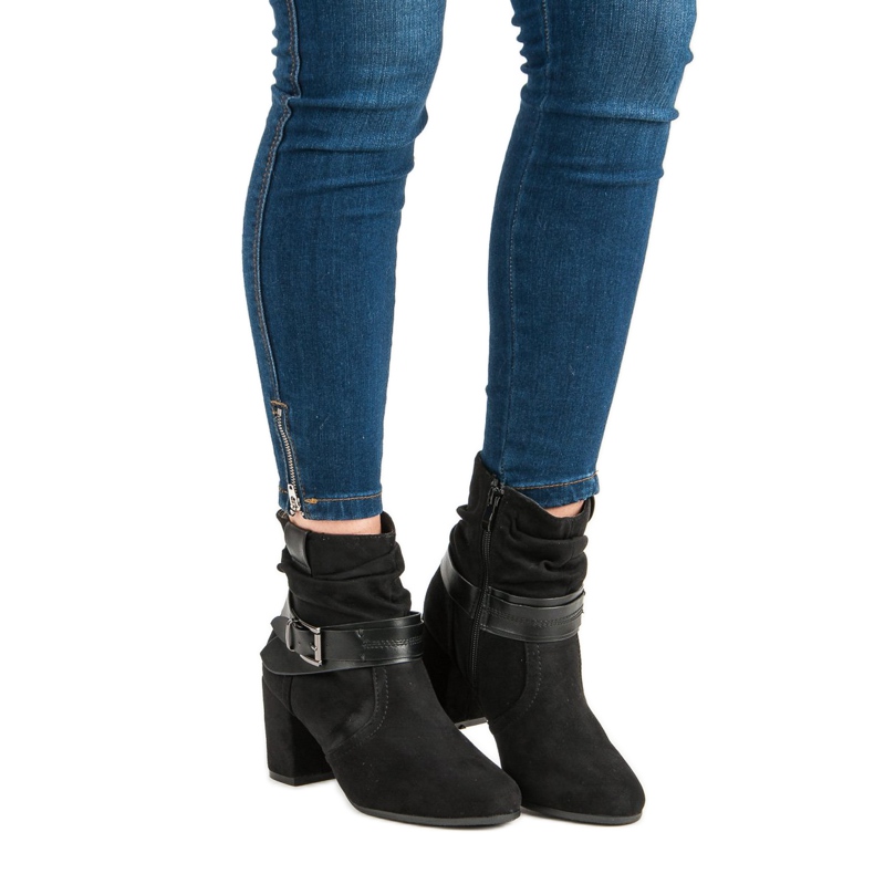 Nio Nio Botins de camurça preta preto 2