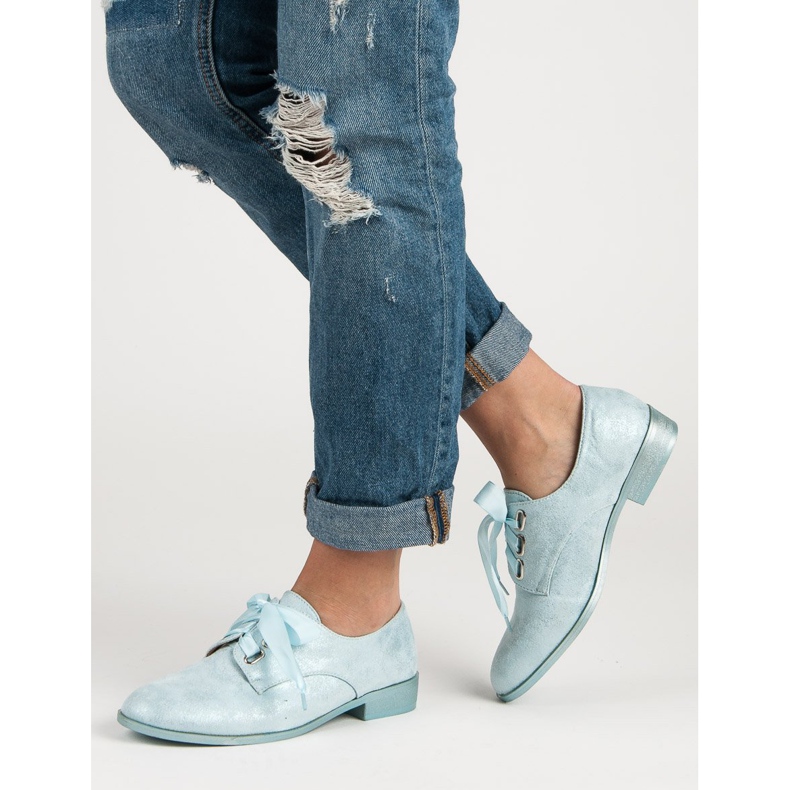 Juliet Brogues amarrados azul cinza 2