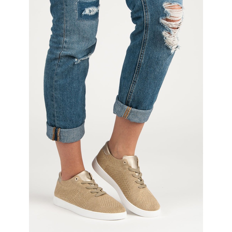 Calçados esportivos confortáveis amarelo 1