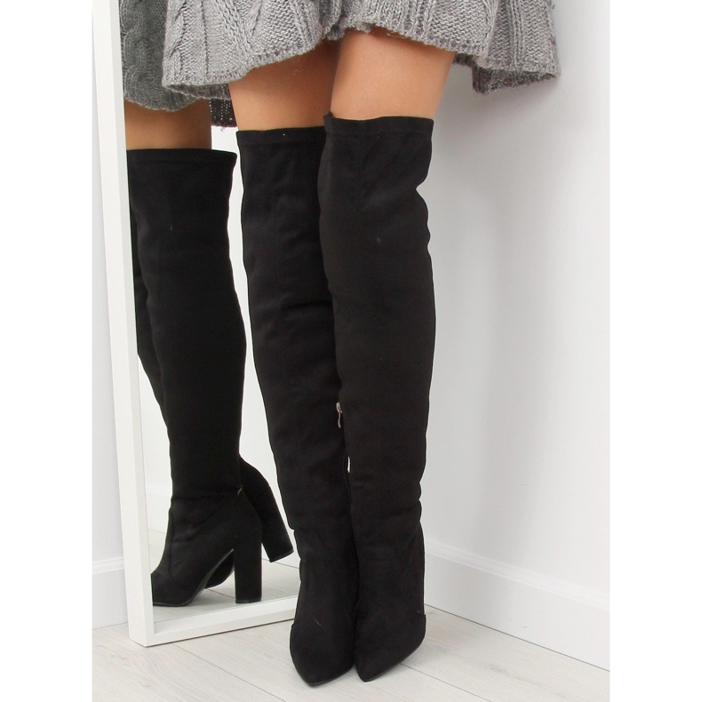 Botas pretas SY47 pretas de salto alto preto 1