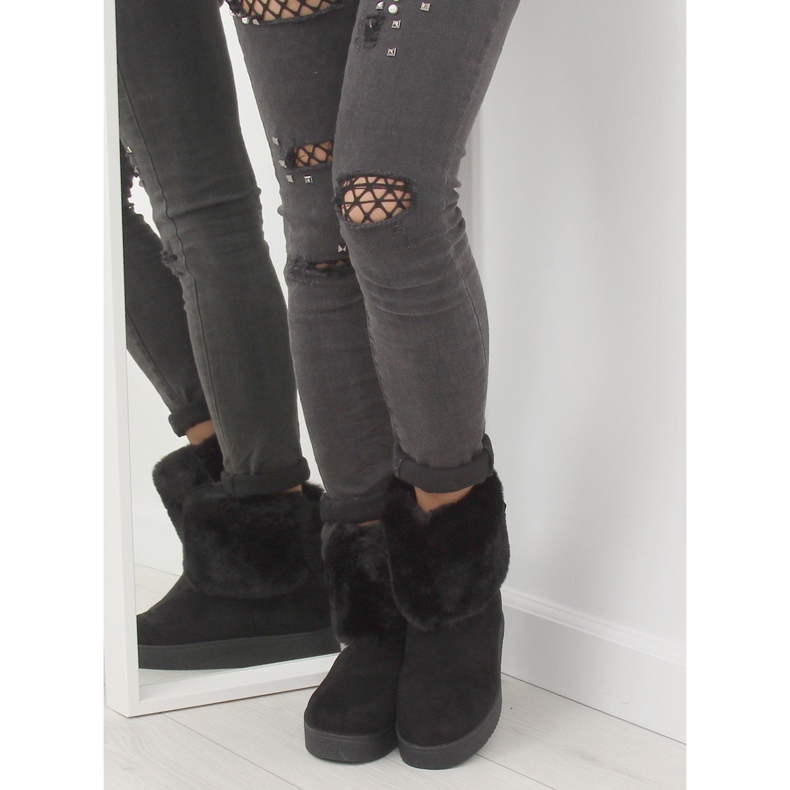 LV58 Botas de neve pretas femininas preto 1