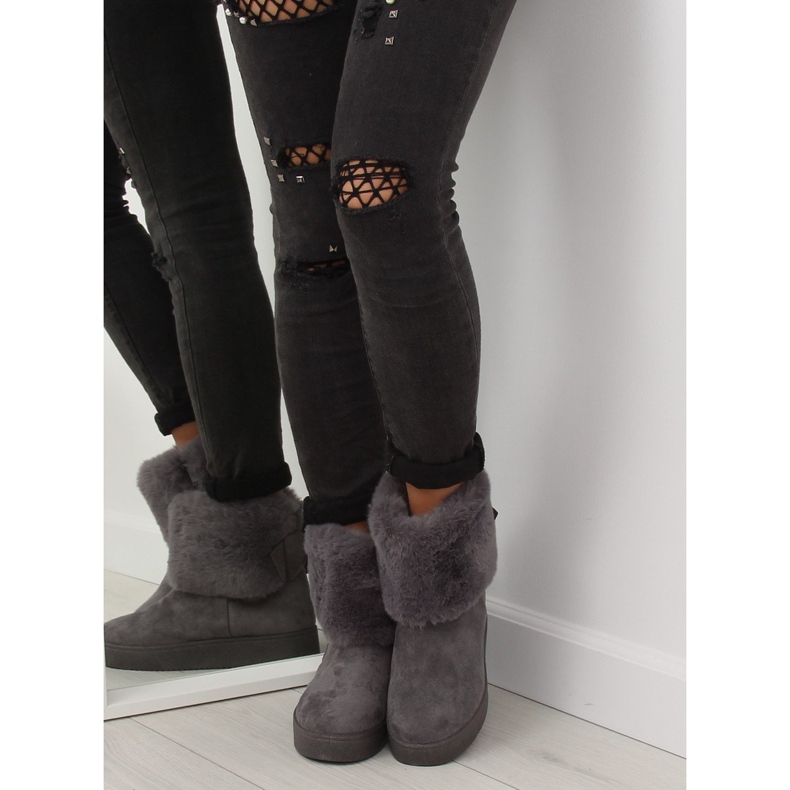 Botas de neve cinza feminino LV58 cinza 1