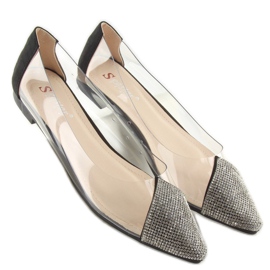 Bailarinas transparentes pretas LT111P Black preto 1