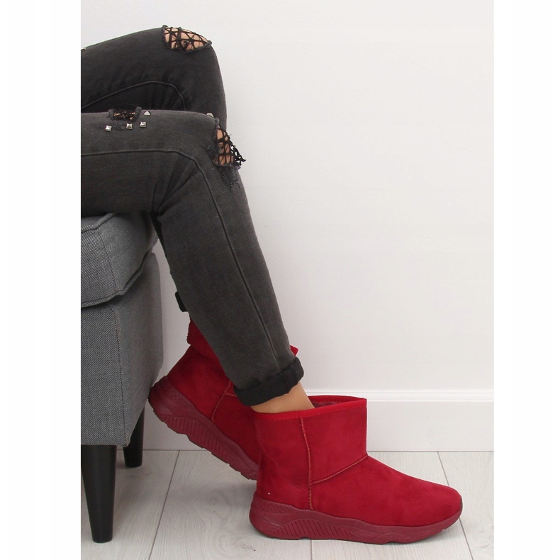 Botas de neve bordô feminino D009 vermelhas vermelho 2