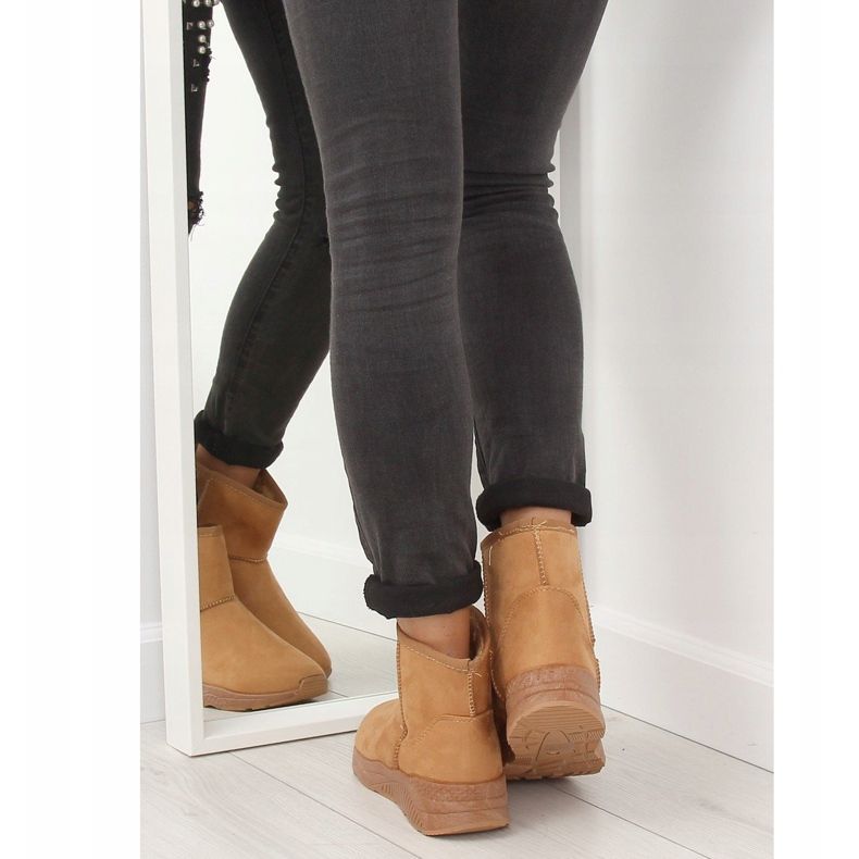 Botas femininas de camelo para neve D009 Camel marrom 1