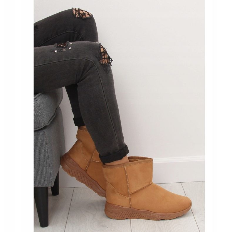 Botas femininas de camelo para neve D009 Camel marrom 2