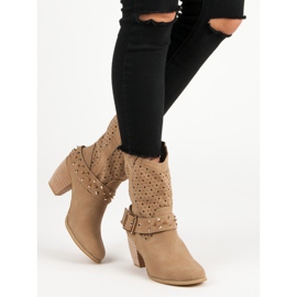 Mazzoni Openwork Booties On The Post castanho 2