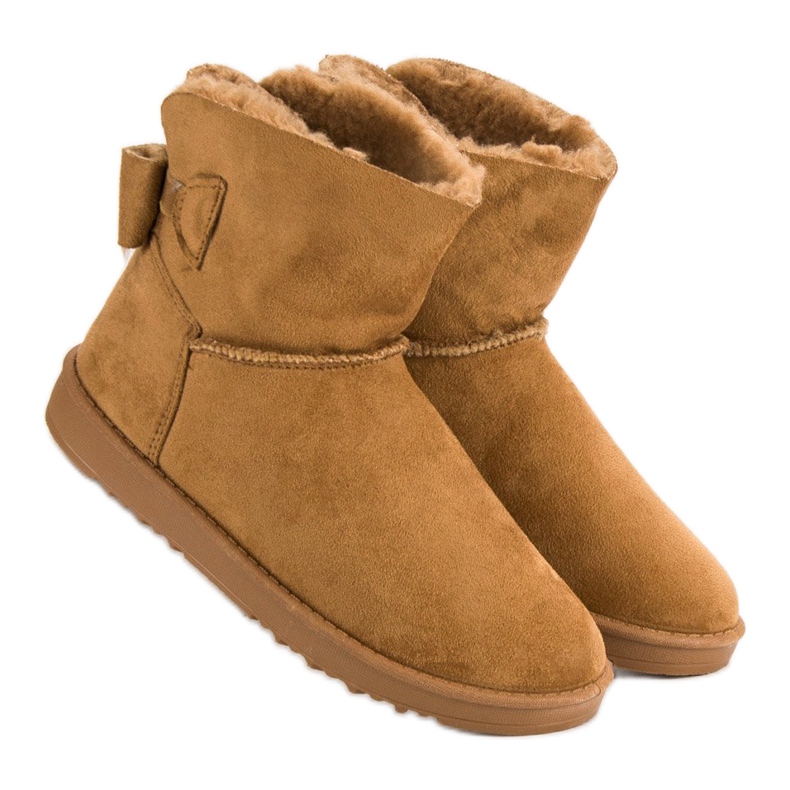 Camel Mukluki com um arco marrom 1