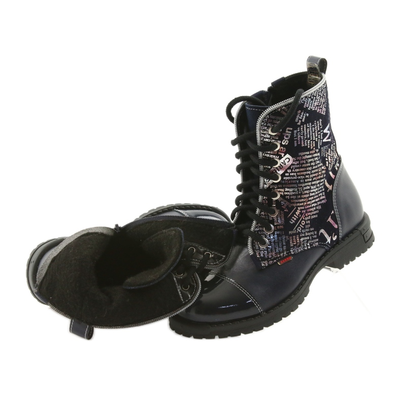 Botas de menina Zarro 69/03 azul marinho multicolorido cinza roxo preto 4