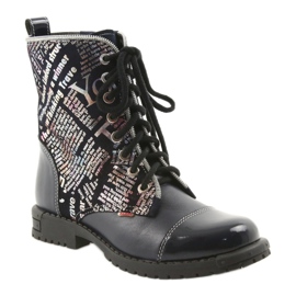 Botas de menina Zarro 69/03 azul marinho multicolorido cinza roxo preto 1