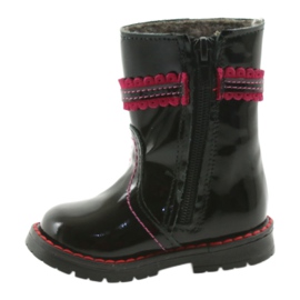 Botas de couro pintadas 87/00 preto rosa com um arco zarro 2