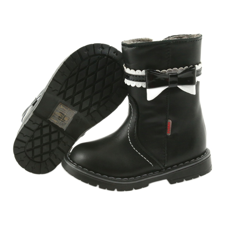 Botas de meninas 87/03 pretas com um arco zarro preto 4