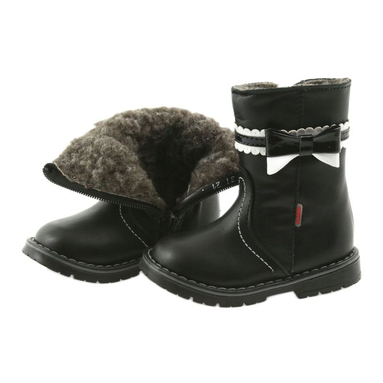 Botas de meninas 87/03 pretas com um arco zarro preto 3