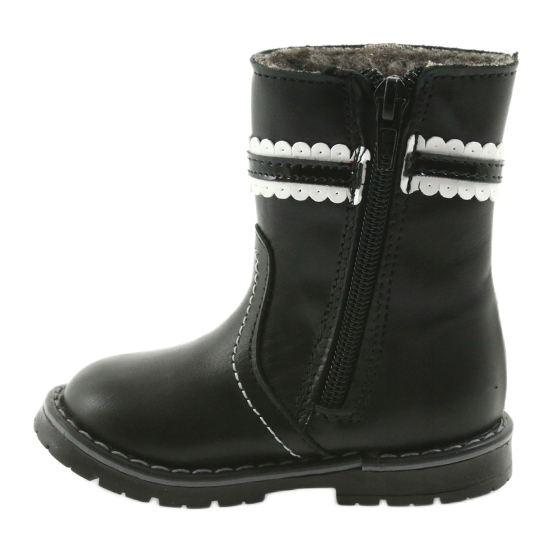 Botas de meninas 87/03 pretas com um arco zarro preto 2