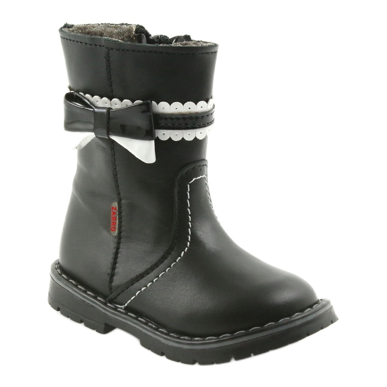 Botas de meninas 87/03 pretas com um arco zarro preto 1