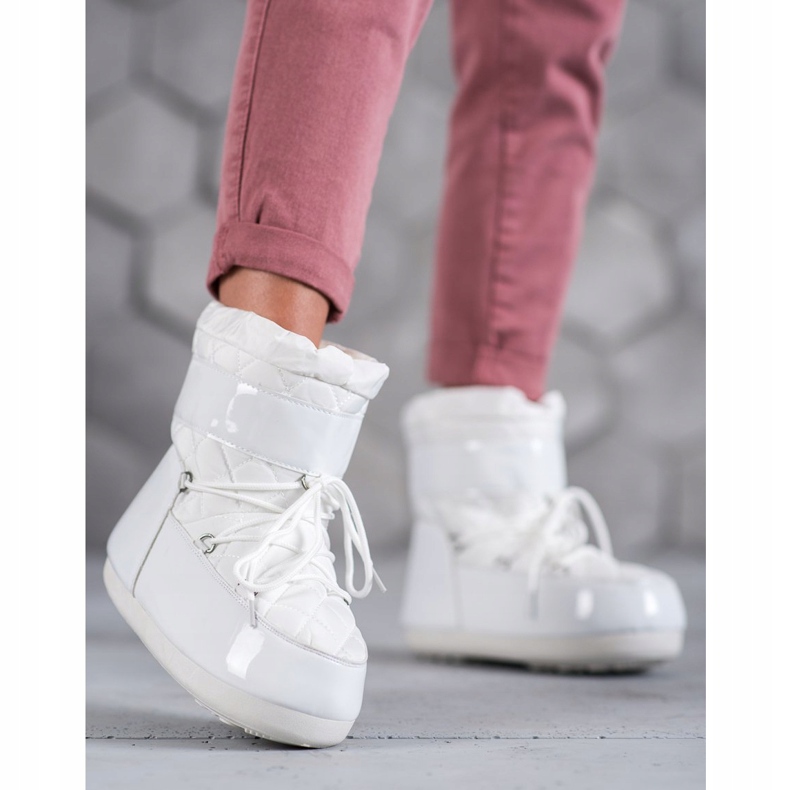 Botas de neve elegantes branco 1 Botas de neve elegantes branco 1