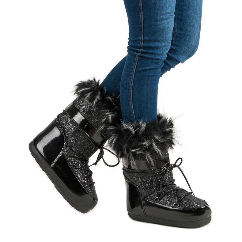 Botas de neve elegantes preto 1