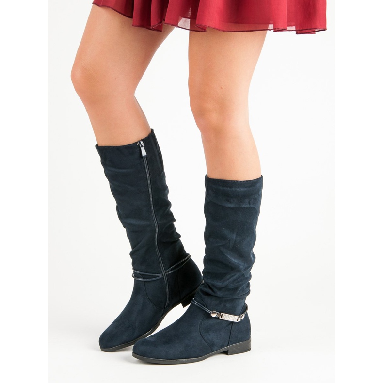 SDS Botas de cano alto até o joelho azul marinho 1