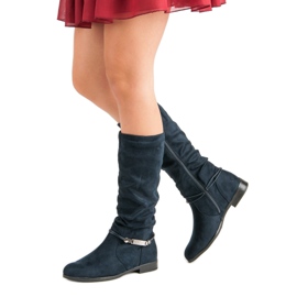 SDS Botas de cano alto até o joelho azul marinho 2