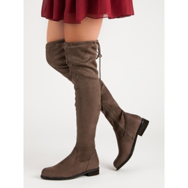 Super Me Botas na moda sobre os joelhos marrom 1