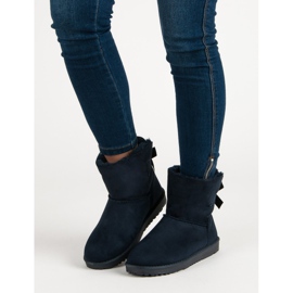 Queentina Mukluki azul marinho com laço 1