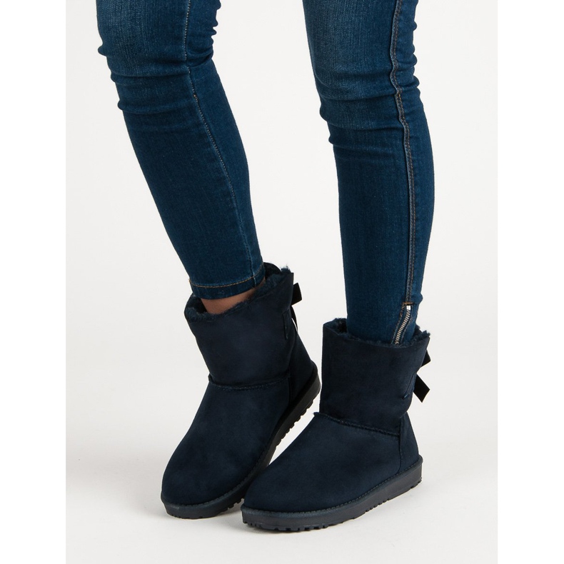 Queentina Mukluki azul marinho com laço 1