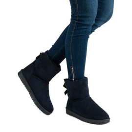 Queentina Mukluki azul marinho com laço 2