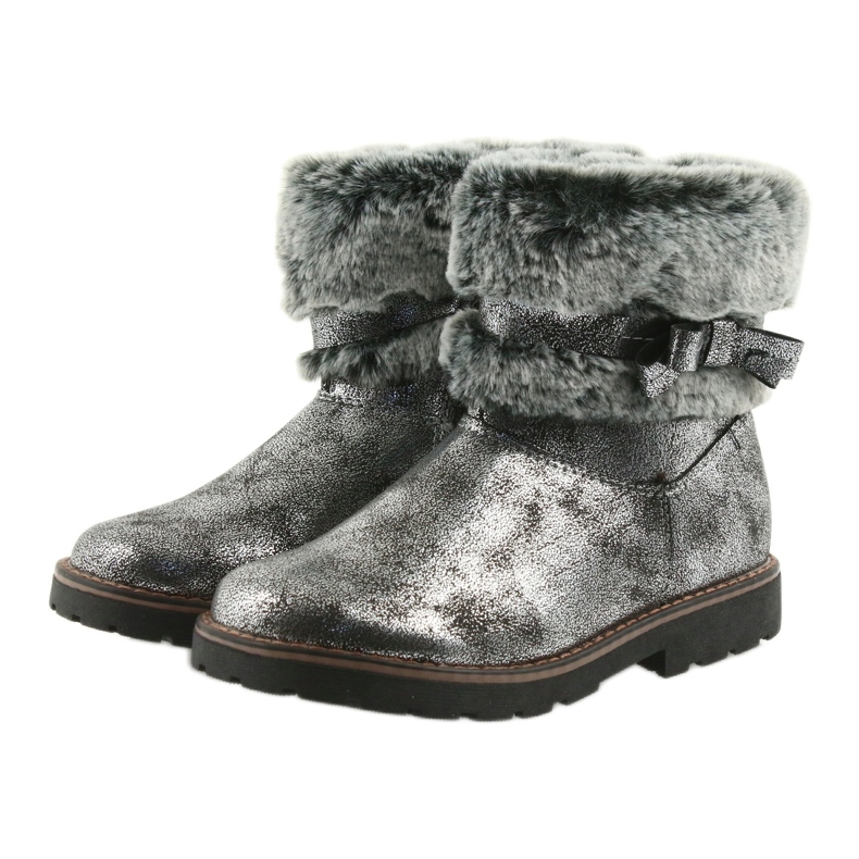 American Club Botas americanas botas de inverno com pele 17042 preto cinza 3