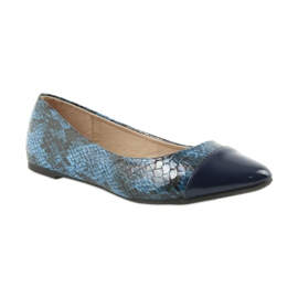 Via-Nova Sapatos bailarinas femininos Via Nova 07-041 azul marinho preto azul-marinho 1