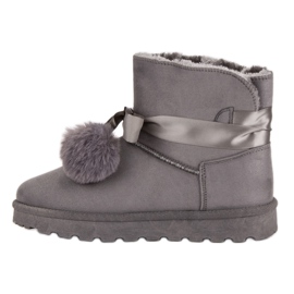 Gray Mukluki com pompons cinza 1