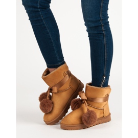 Camel Mukluki com pompons marrom 1