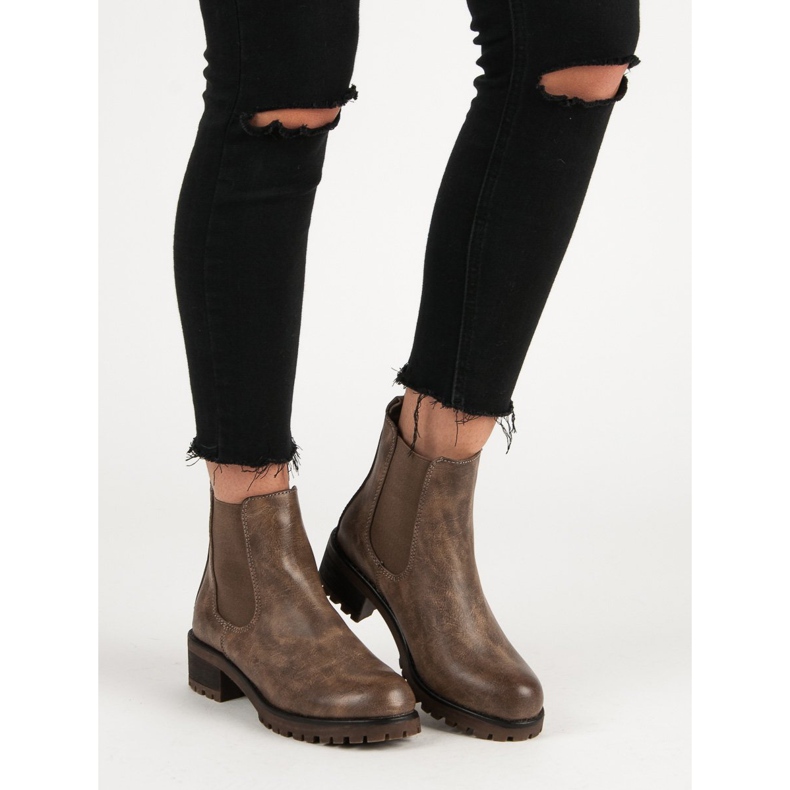 SDS Botas Chelsea casuais marrom 1