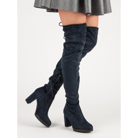 SDS Botas de camurça na coxa na plataforma azul 2