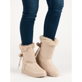 Super Me Moda botas de neve na moda marrom 2