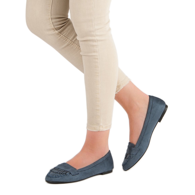 Small Swan Mocassins clássicos azul marinho 1