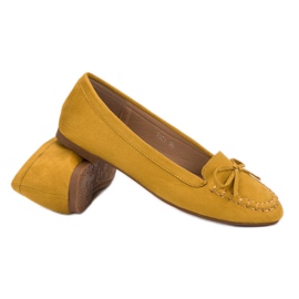 Small Swan Mocassins amarelos com arco 1 Small Swan Mocassins amarelos com arco 1