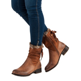 SDS Botas de camelo com laço castanho 1