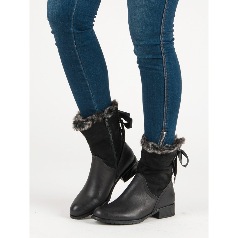 SDS Botas Pretas Com Laço preto 1 SDS Botas Pretas Com Laço preto 1