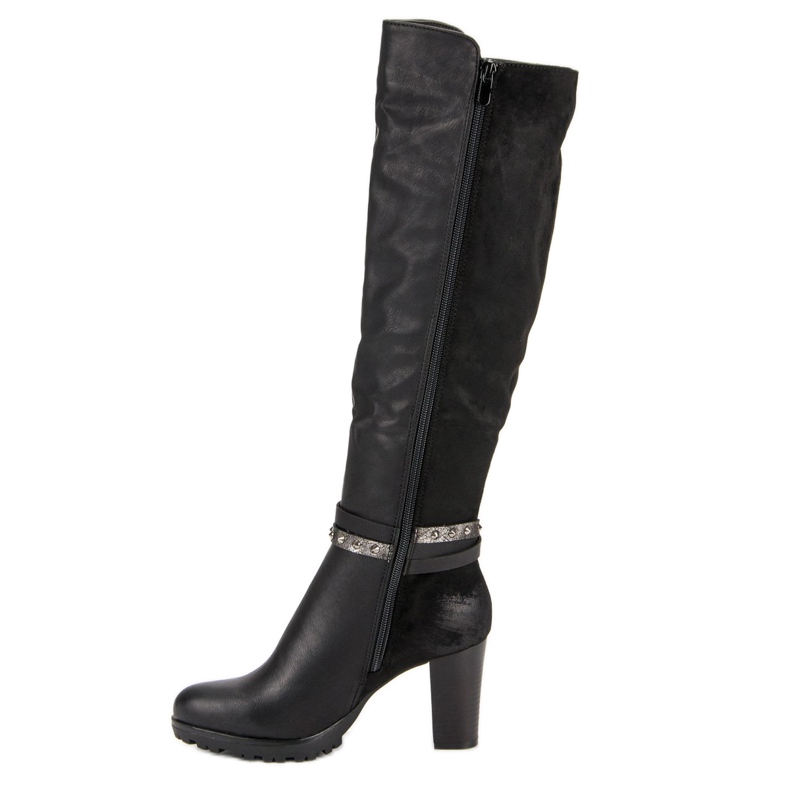 SDS Botas elegantes no poste preto 1
