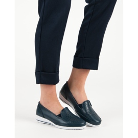 Sapatos abertos feitos de couro VINCEZA azul 2