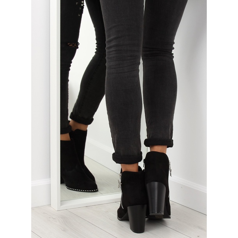 Botas com salto estável preto 8576-2 Preto 2 Botas com salto estável preto 8576-2 Preto 2