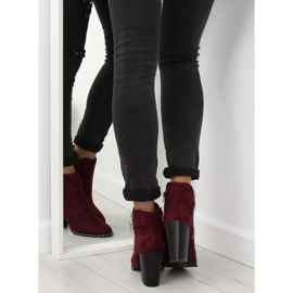 Botas com salto estável Borgonha 8576-2 Vermelho 1 Botas com salto estável Borgonha 8576-2 Vermelho 1