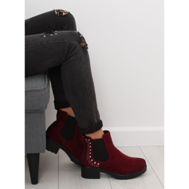 Botas Jodhpur com tachas marrons Z175 Burgundy vermelho 2
