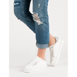 Calçados esportivos confortáveis branco cinza 1