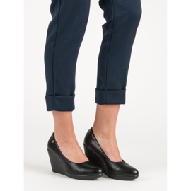 J. Star Bombas de cunha preta preto 1