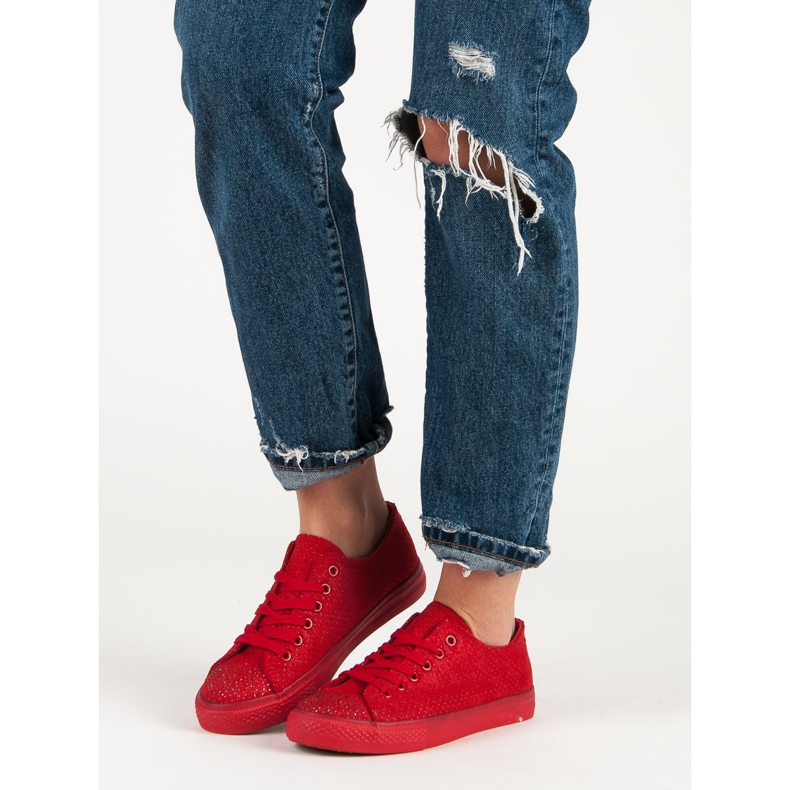 Sport Tênis Vermelhos Com Cristais 1