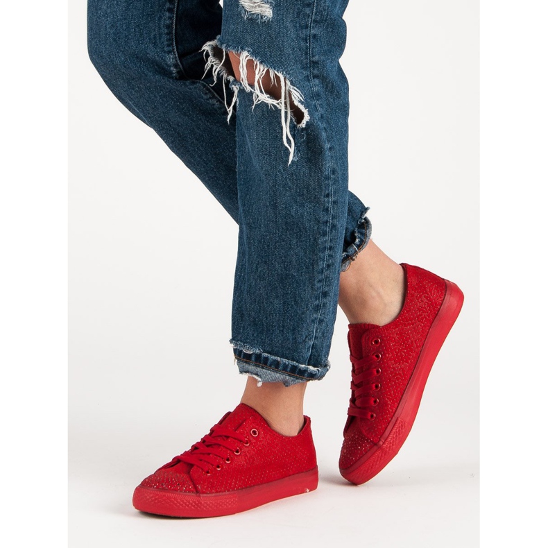 Sport Tênis Vermelhos Com Cristais 2