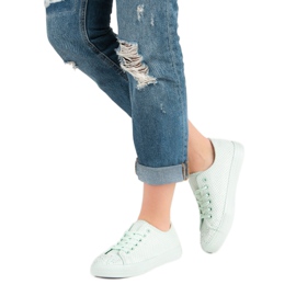 Sport Tênis de menta com cristais verde 2